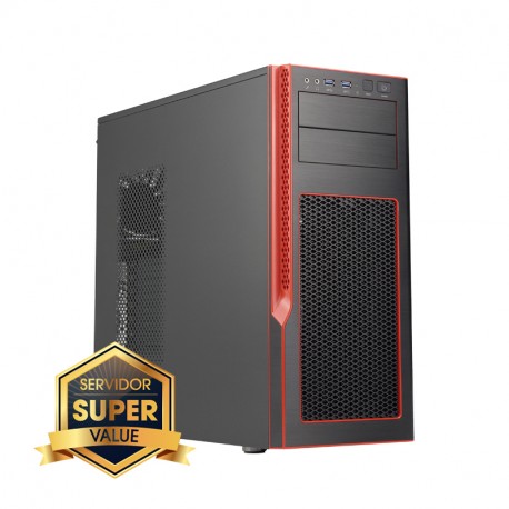 Server Mid-Tower Chassis (Red . Trim).